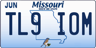 MO license plate TL9I0M