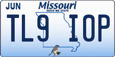 MO license plate TL9I0P