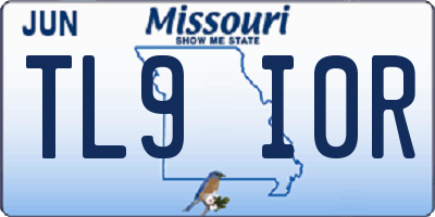 MO license plate TL9I0R