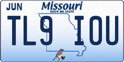 MO license plate TL9I0U