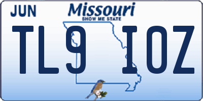 MO license plate TL9I0Z