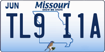 MO license plate TL9I1A