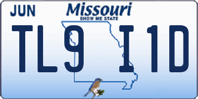MO license plate TL9I1D