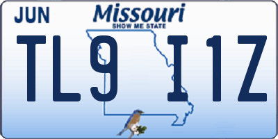 MO license plate TL9I1Z