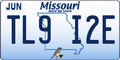 MO license plate TL9I2E