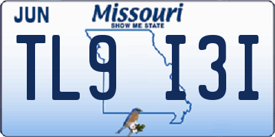 MO license plate TL9I3I