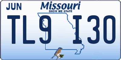 MO license plate TL9I3O