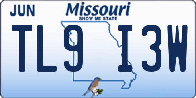 MO license plate TL9I3W