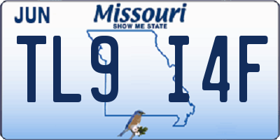 MO license plate TL9I4F