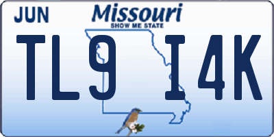 MO license plate TL9I4K