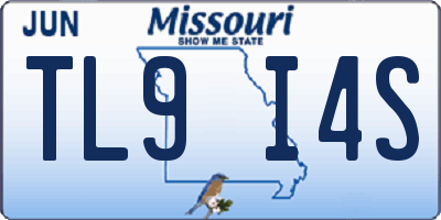 MO license plate TL9I4S