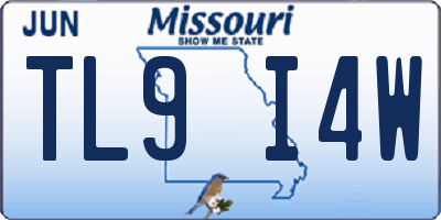 MO license plate TL9I4W