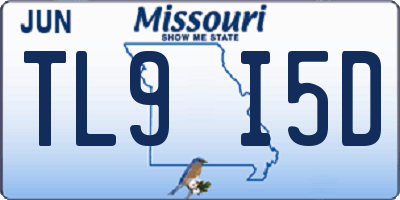 MO license plate TL9I5D