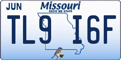 MO license plate TL9I6F
