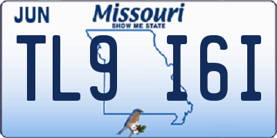 MO license plate TL9I6I