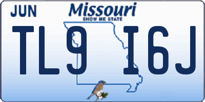 MO license plate TL9I6J