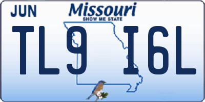 MO license plate TL9I6L