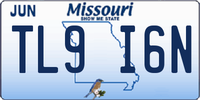 MO license plate TL9I6N