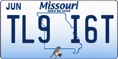 MO license plate TL9I6T