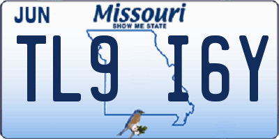 MO license plate TL9I6Y
