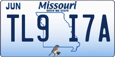 MO license plate TL9I7A