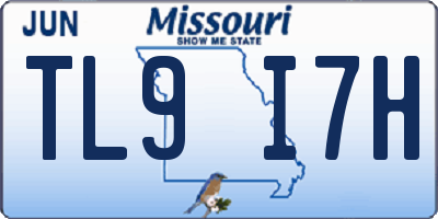 MO license plate TL9I7H