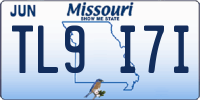 MO license plate TL9I7I