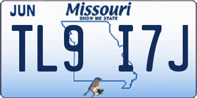 MO license plate TL9I7J