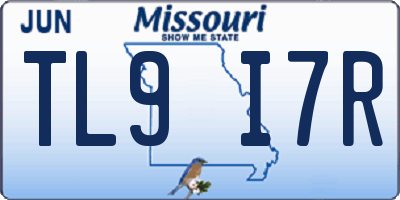 MO license plate TL9I7R
