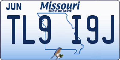 MO license plate TL9I9J