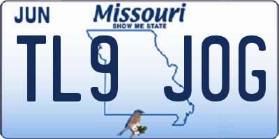 MO license plate TL9J0G