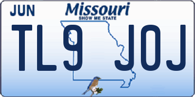 MO license plate TL9J0J