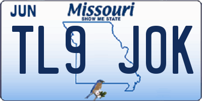 MO license plate TL9J0K