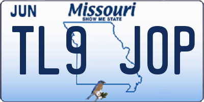 MO license plate TL9J0P