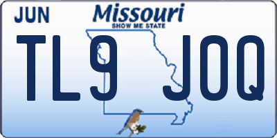 MO license plate TL9J0Q