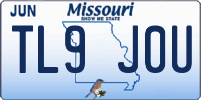MO license plate TL9J0U
