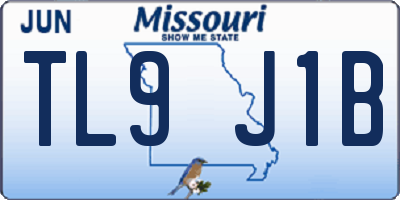 MO license plate TL9J1B