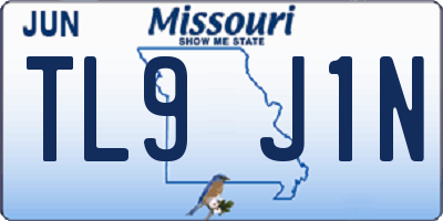 MO license plate TL9J1N