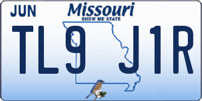 MO license plate TL9J1R