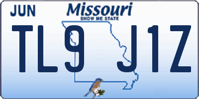 MO license plate TL9J1Z