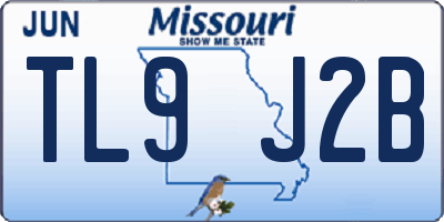 MO license plate TL9J2B
