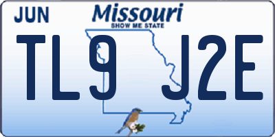 MO license plate TL9J2E