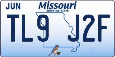 MO license plate TL9J2F
