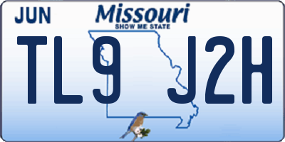 MO license plate TL9J2H