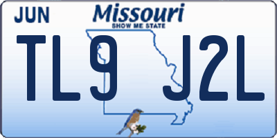 MO license plate TL9J2L