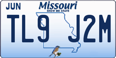 MO license plate TL9J2M