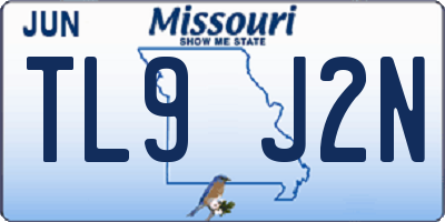 MO license plate TL9J2N
