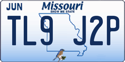MO license plate TL9J2P