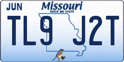 MO license plate TL9J2T