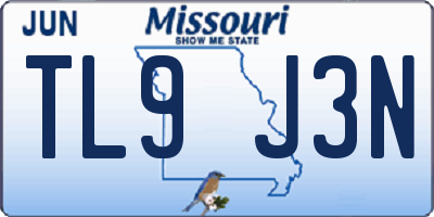MO license plate TL9J3N